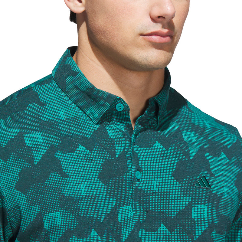 adidas Go-To Printed Polo Shirt - Pure Teal/Aurora Ivy