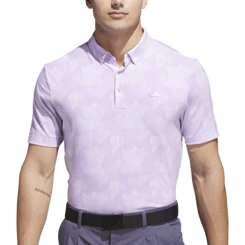adidas Go-To Printed Polo Shirt - Powder Plum/White
