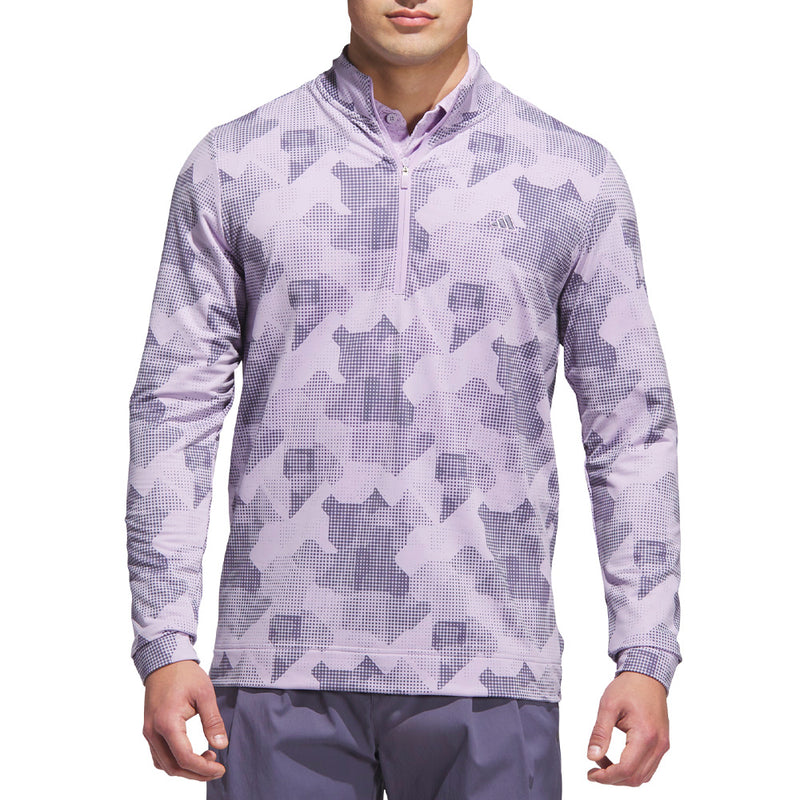 adidas Go-To Printed 1/4 Zip Pullover - Powder Plum