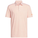 adidas Performance Two-Color Stripe Polo Shirt - White/Dusky Orange