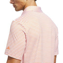 adidas Performance Two-Color Stripe Polo Shirt - White/Dusky Orange
