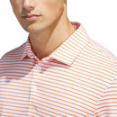 adidas Performance Two-Color Stripe Polo Shirt - White/Dusky Orange