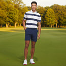 adidas Ultimate365+ Jumbo Stripe Climacool Polo Shirt - White/Collegiate Navy