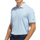 adidas Performance Two-Color Stripe Polo Shirt - Crystal Sky/Lucid Ray Blue