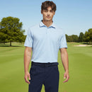 adidas Performance Two-Color Stripe Polo Shirt - Crystal Sky/Lucid Ray Blue