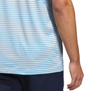 adidas Performance Two-Color Stripe Polo Shirt - Crystal Sky/Lucid Ray Blue