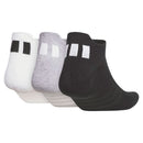 adidas Performance 3 Pack Ankle Socks - White/Light Grey Heather/Black