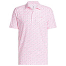 adidas Ultimate365+ Soft Print Polo Shirt - White/Lucid Pink