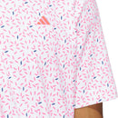 adidas Ultimate365+ Soft Print Polo Shirt - White/Lucid Pink