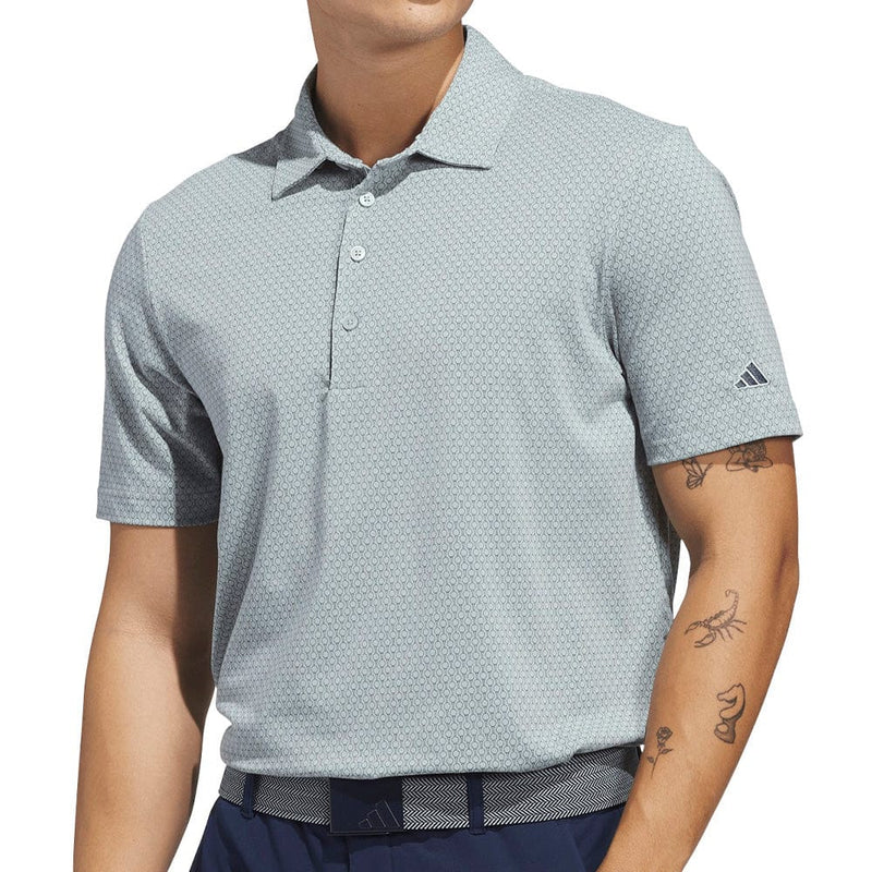 adidas Ultimate365+ Go-To Print Polo Shirt - Wonder Sage/Collegiate Navy
