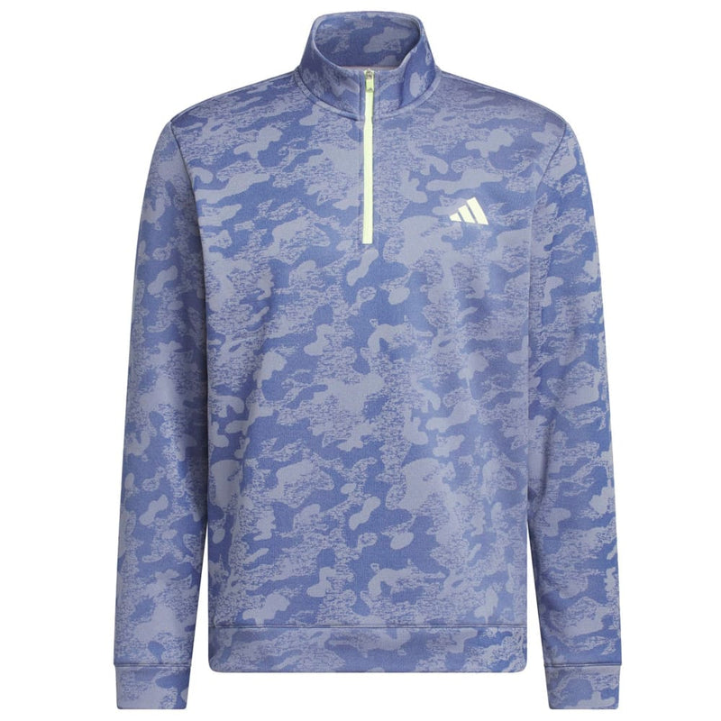 adidas Ultimate365 Durable Water Repellant 1/4 Zip Sweatshirt - Dual Indigo/Frozen Lemon