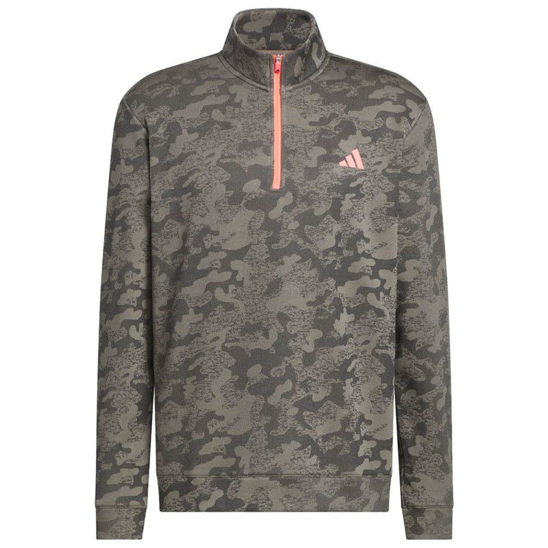 adidas Ultimate365 Durable Water Repellant 1/4 Zip Sweatshirt - Khaki Six/Solar Turbo