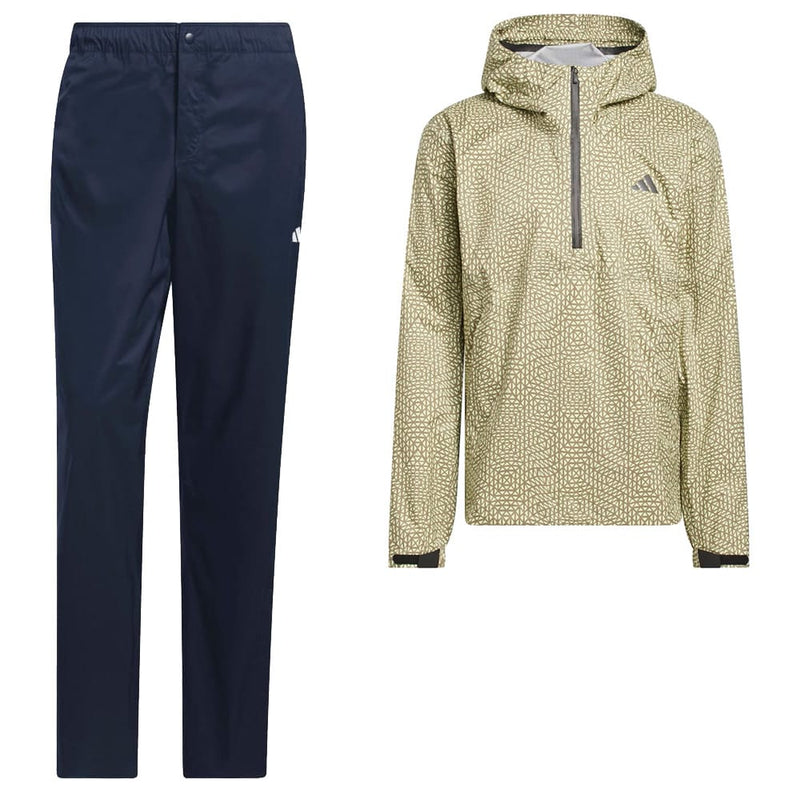 adidas Ultimate365 Tour Climaproof+ Anorak Waterproof Suit - Frozen Lemon/Collegiate Navy
