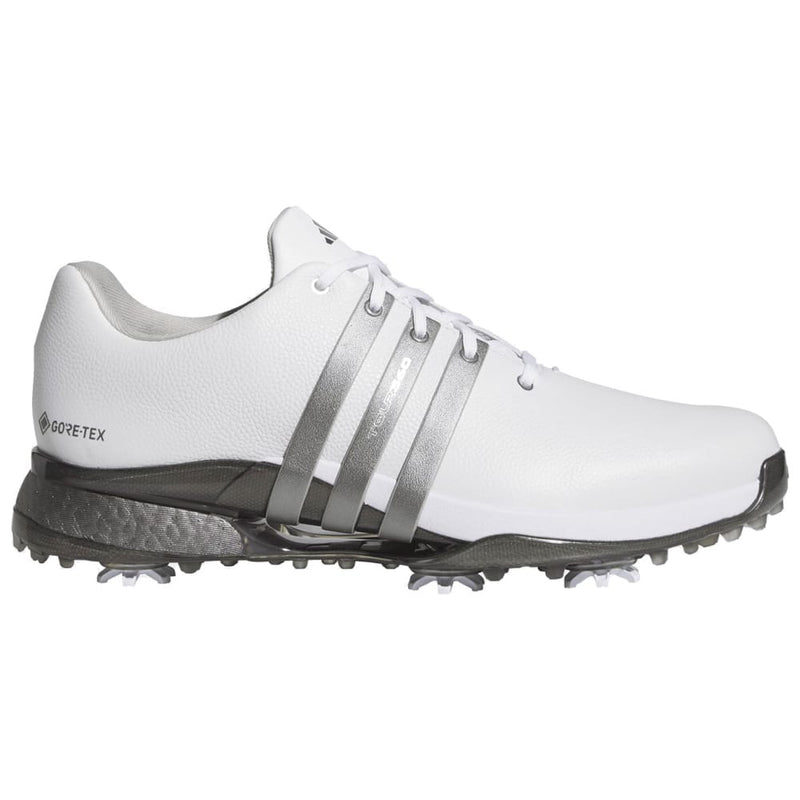 adidas Tour360 GORE-TEX Waterproof Spiked Shoes - Footwear White/Iron Metallic/Preloved Yellow
