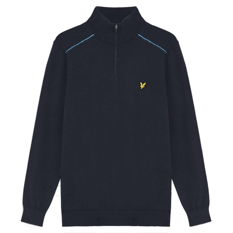 Lyle & Scott Golf Tipped Quarter Zip Jumper - Dark Navy