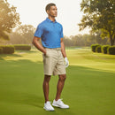 adidas Ultimate365 Feather Print Polo Shirt - Dusky Petrol/Lucid Ray Blue