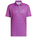adidas Ultimate365 Feather Print Polo Shirt - Lucid Pink/Dusky Petrol