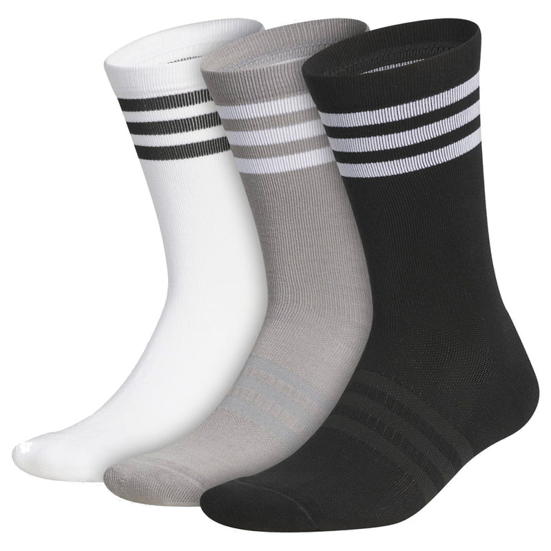 adidas Stripe Crew Socks (3 Pack) - White/Black/Grey