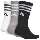 adidas Stripe Crew Socks (3 Pack) - White/Black/Grey
