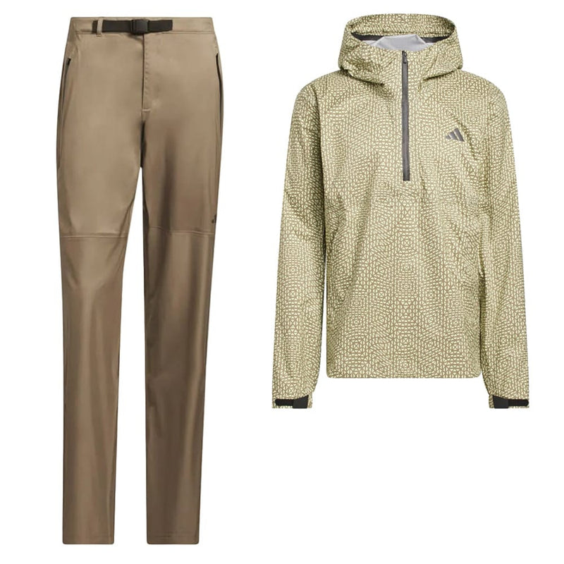 adidas Ultimate365 Tour Climaproof+ Anorak Waterproof Suit - Frozen Lemon/Khaki Six
