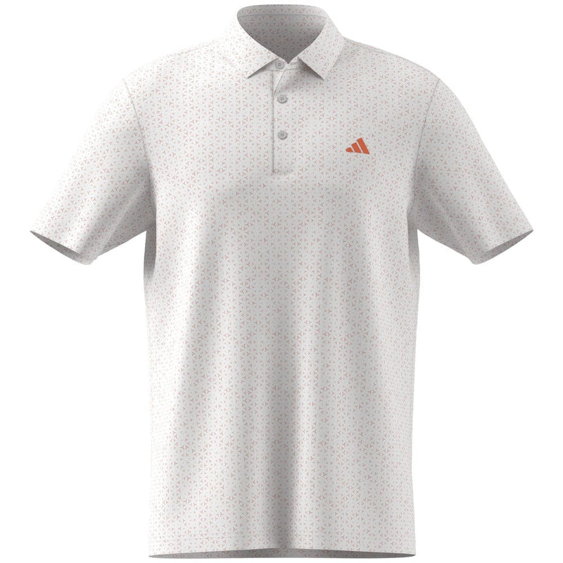 adidas Ultimate365 Mesh Tango Print Climacool Polo Shirt - White/Dusky Orange