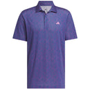 adidas Ultimate365 Mesh Tango Print Climacool Polo Shirt - Dusky Petrol/Lucid Pink
