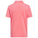 adidas Youth Climacool Striped Polo Shirt - Pure Turbo/White