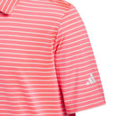 adidas Youth Climacool Striped Polo Shirt - Pure Turbo/White