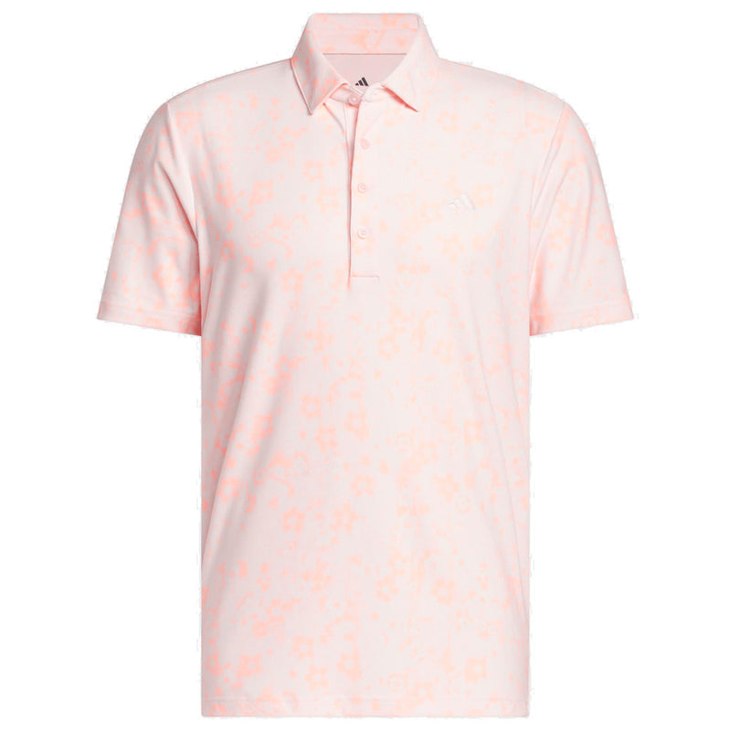 adidas Ultimate365+ Climacool Butterspun Mighty Blossom Print Polo Shirt - Distilled Pink