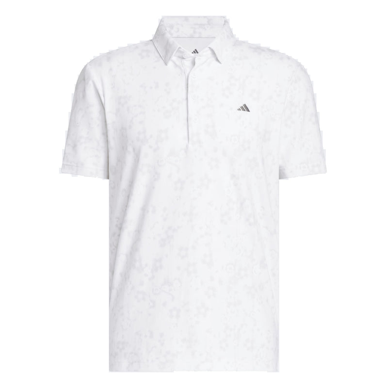 adidas Ultimate365+ Climacool Butterspun Mighty Blossom Print Polo Shirt - White