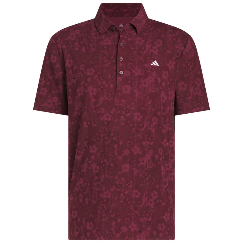 adidas Ultimate365+ Climacool Butterspun Mighty Blossom Print Polo Shirt - Maroon