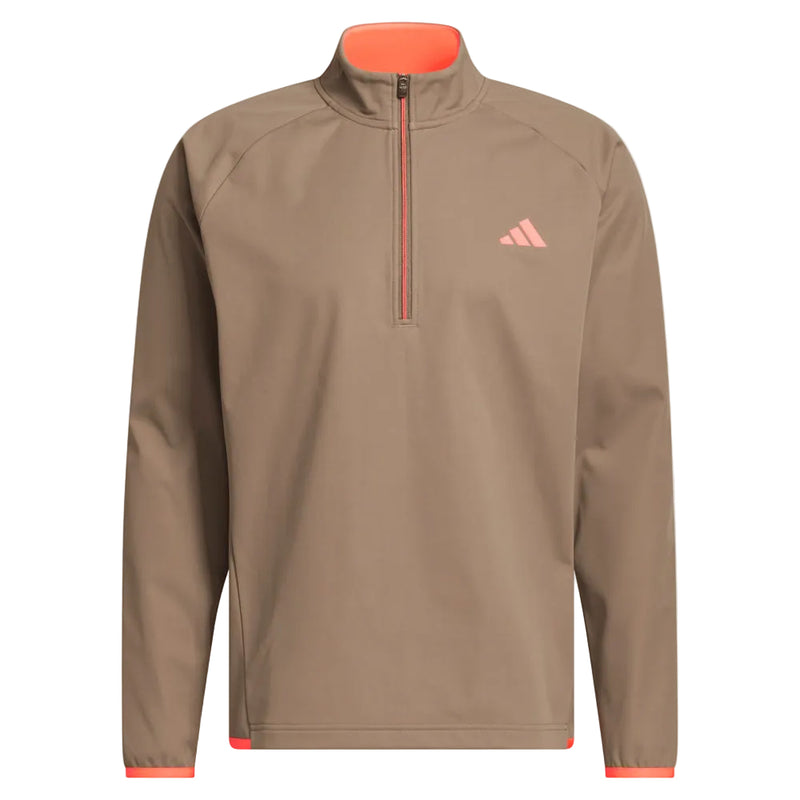 adidas Ultimate365 Durable Water Repellent Wind Quarter-Zip - Khaki Six/Solar Turbo