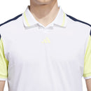 adidas Beyond The Course Vent Twistknit Polo Shirt - White/Frozen Lemon