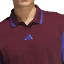 adidas Beyond The Course Vent Twistknit Polo Shirt - Maroon/Dual Indigo