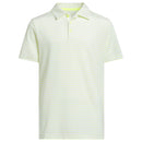 adidas Youth Climacool Striped Polo Shirt - Solar Lemon/White
