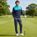 Ping Kinver 1/4 Zip Pullover - Navy/Turquoise