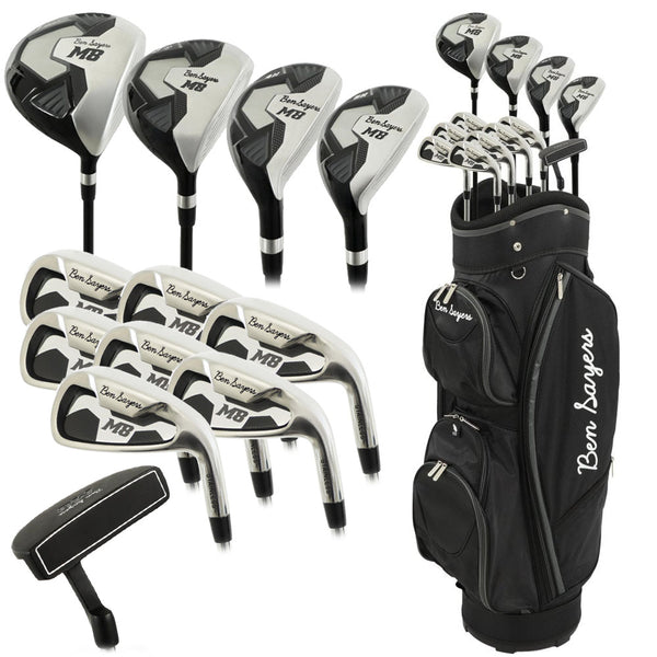 Ben Sayers 13-Piece M8 Cart Bag Package Set - Black/Grey - Steel +1" Longer