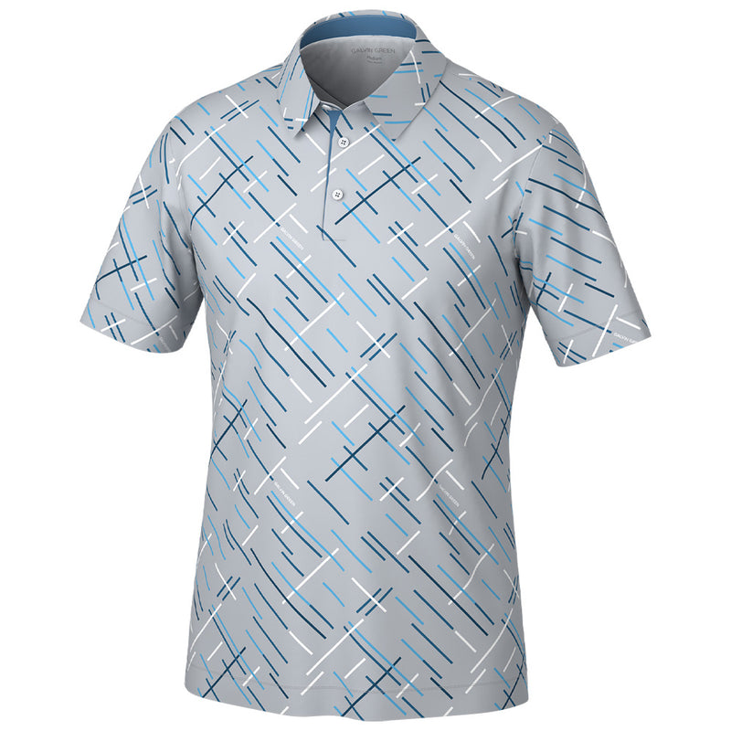Galvin Green Mathias Polo Shirt - Cool Grey/Navy