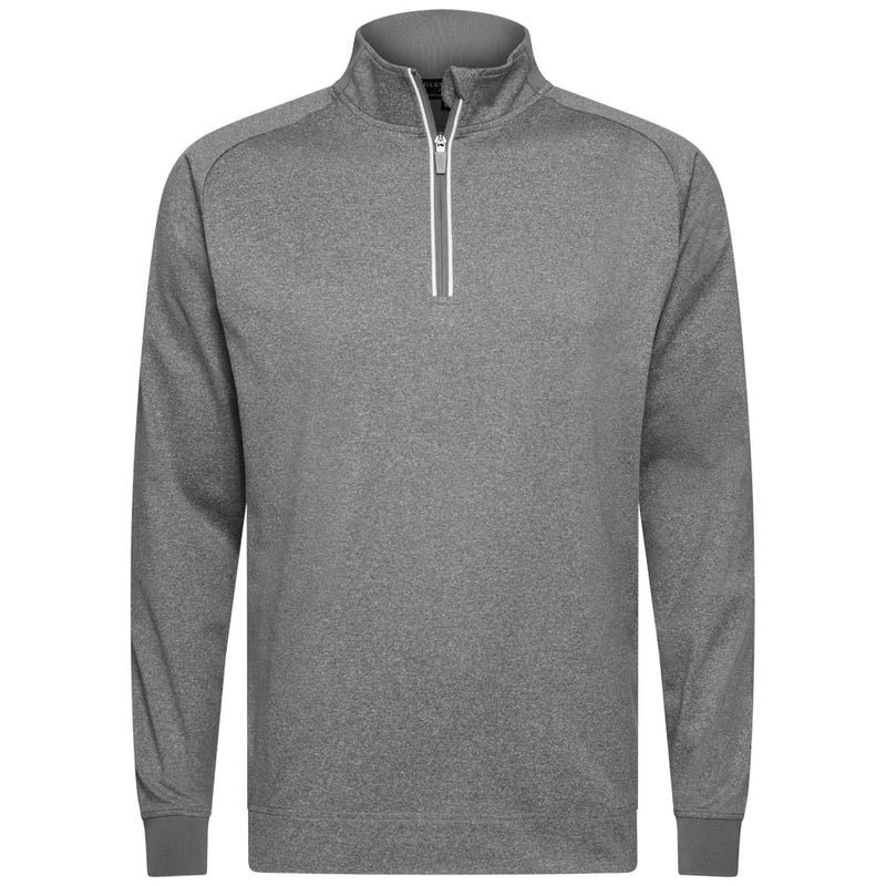 Glenmuir Esk 1/4 Zip Pullover - Light Grey Marl/White