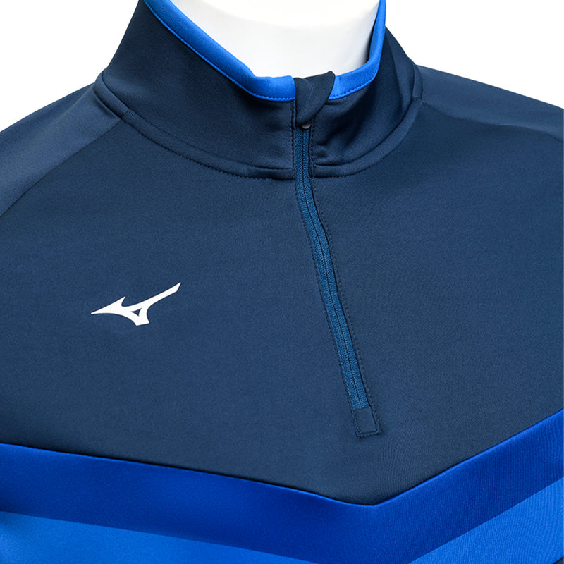 Mizuno V Stripe 1/4 Zip Pullover - Navy