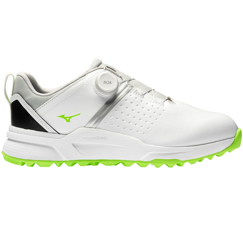 Mizuno Hazard BOA Spikeless Waterproof Shoes - White/Green Gecko