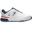 Mizuno Hazard BOA Spikeless Waterproof Shoes - White/Dress Blues