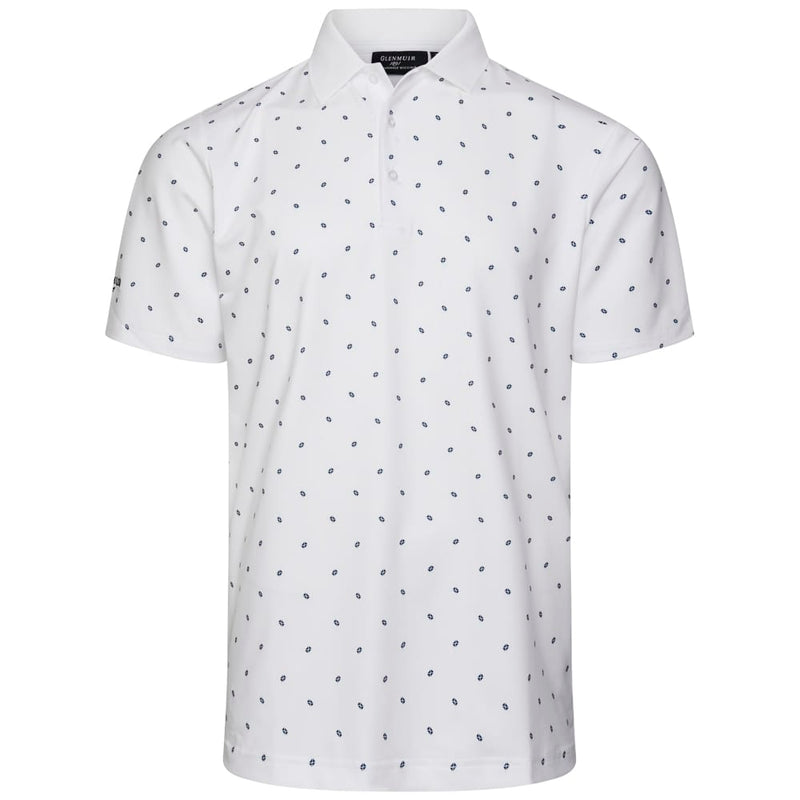Glenmuir Crawford Polo Shirt - White/Navy Saltire Flags
