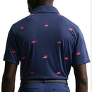 Nike Par 5 Dri-Fit Shoe Embroidered Polo Shirt - College Navy/Hot Lava