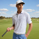 Nike Dri-Fit Par 5 Shoe Print Polo Shirt - White/Work Blue