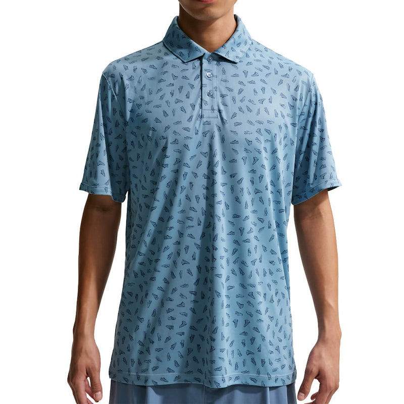 Nike Dri-Fit Par 5 Shoe Print Polo Shirt - Work Blue/Work Blue