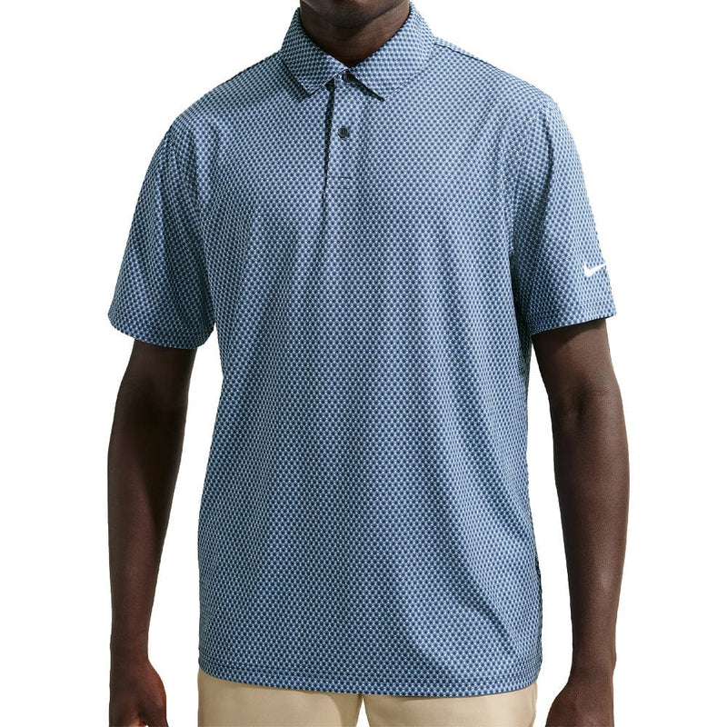 Nike Dri-Fit Velocity Floral Print Polo Shirt - Work Blue/College Navy/White