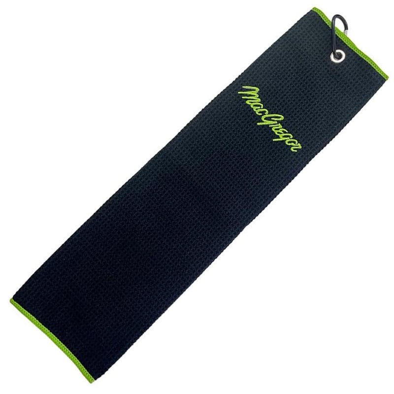 MacGregor Microfibre Golf Towel - Black/Green