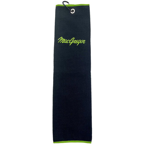 MacGregor Microfibre Golf Towel - Black/Green