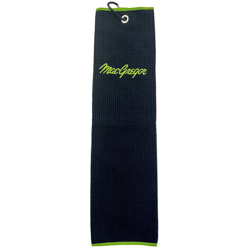 MacGregor Microfibre Golf Towel - Black/Green